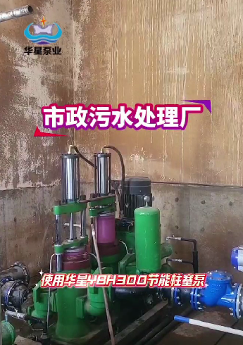 市政污水處理廠使用華星YBH300咸陽柱塞泵現(xiàn)場(chǎng)